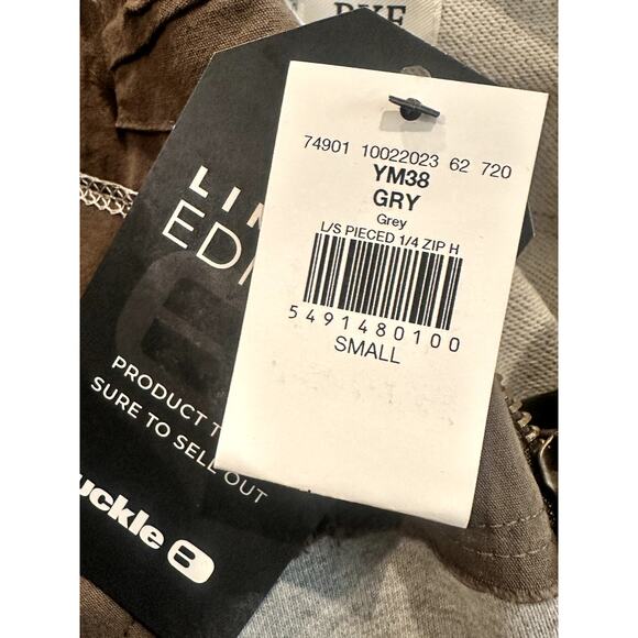 BKE – L/S Pieced ¼-Zip Hoodie – Charcoal Mix - Size Small - Picture 5 of 6